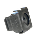 Built Like A Tank 10-32 Snap In Cage Nuts And Screws With Flat Washers 100 Count Pack black oxide cage nut side view.