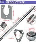 Heavy Duty Go Kart Live Axle Kit 44 Inch With 1 Inch Diameter, 3/4 Inch Step Down, shown with bearings and measurements
