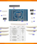 4 In 1 SMD SMT Soldering Practice Kit with electronic components and circuit board layout for beginners and hobbyists.