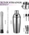 All In One 6 Piece Cocktail Shaker Set With 24 Oz Shaker Muddler Jigger Spoon And Pourers Pro Grade 18 8 Stainless Steel