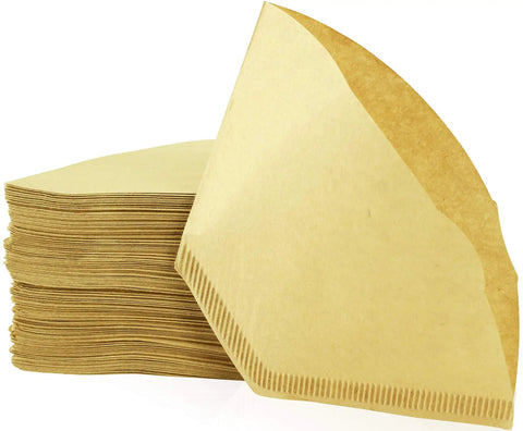 Natural Unbleached No 2 Cone Coffee Filters, 300 count, tear resistant, stacked view, fits all drip coffee makers