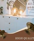 Brass Cabinet Knob Set Pack Of 12 With Mounting Screws Easy Install 1.18 Inch Round Drawer Knobs on White Dresser