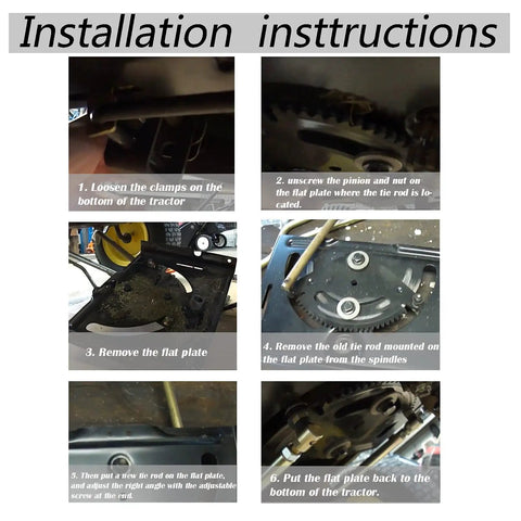 Installation instructions for Drag Link Tie Rod Set For John Deere L100 L120 L130 GY20491 GY20492 Direct Replacement Steering Kit For Lawn Tractors And Compatible Models Beefed Up For Long Lasting Performance And Easy Install