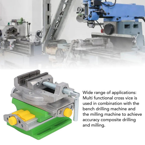 Beefy Cross Slide Vise For Drill Press, 2 Axis X Y Compound Precision Vise, Heavy Duty Aluminum Alloy, 77mm Clamping Range, Mini Milling Machine Vice For Desktop Drilling And Milling on drill press