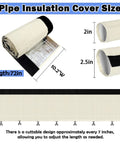 Heavy Duty 3 Layer Pipe Insulation Cover For Outdoor AC Lines, 72-inch 600D Oxford Cloth, foam tube wrap.