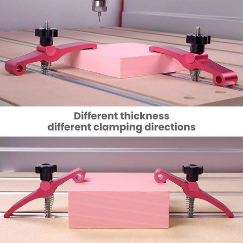 Two Pack T Track Hold Down Clamps for CNC Router and Woodworking Fixturing Aluminum Spoilboard with 6mm Threaded Holes
