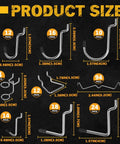 Variety of hooks in 260 Piece Pegboard Hook And Bin Organizer Kit With 17 Hook Types Including Curved Angled And Straight Hooks Plus 12 Pegboard Bins For Garage Workshop And Craft Room Storage 1/8 And 1/4 Inch Accessories