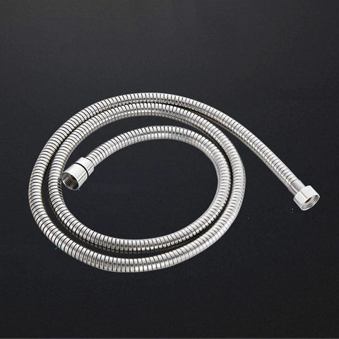 CUTPOIY Luxury Chrome Concealed Shower System - Round Wall-Mounted Rain Shower Set with Brass Mixer shower hose coiled on black background.