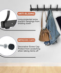 Wall Mounted Coat Rack With 6 Heavy Duty Hooks For Coats Hats Towels Purses Robes 2 Pack Tough As Nails Black Metal Backplate Durable Wall Hanger For Entryway Hallway Bedroom
