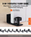 8-in-1 floor guide for Glass Sliding Barn Door With Solid Wood Frame 30 By 84 In Includes 5.5Ft Sliding Door Hardware Kit