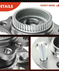 Close-up detail of Pair Of Heavy Duty Rear Wheel Bearing And Hub Assembly With Abs Ring And 4 Lug For Hyundai Accent And Kia Rio.