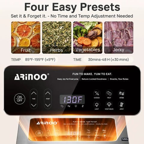 Control panel of Top Shelf Heavy Duty 12 Tray Food Dehydrator With 800W Dual Fan And 48H Timer for easy setting.