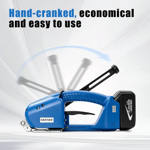 Cordless Electric Strapping Tool For Half To Five Eighths Inch PP And PET Straps Handheld Auto Sealer With Two Batteries