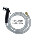 Built Tough Replacement Kitchen Faucet Spray Hose Coupled With 48 Inch Heavy Vinyl Line And Smooth Swivel Joint Black Handheld Sprayer