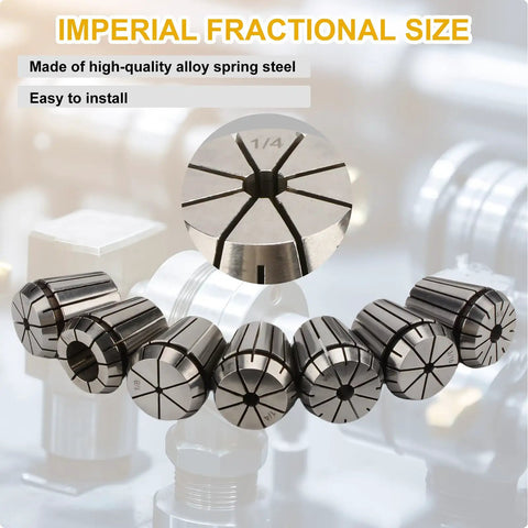 Pro-Grade 26 Pc ER32 Collet Set for Shank Chuck 1/32 to 13/16 Inch Range, alloy steel collets displayed.