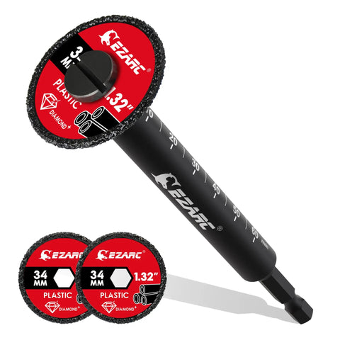 Inside Pipe Cutter For PVC Pipes With Diamond Grit Blades That Last Ten Times Longer, Two Times Faster Cuts, 2 Pack