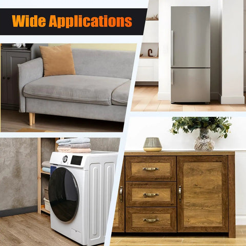4 Pack Steel Tri-Dolly Furniture Movers Set With 3 Wheel Design, Heavy Duty 200 Lb Load Capacity under fridge and washer