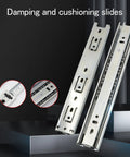 Full Extension Drawer Slides With Quiet Ball Bearing Tracks, Heavy Duty Side Mounted Rails For Dressers And Cabinets