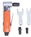 Badass 3/8 Inch Air Angle Die Grinder 20000 RPM right angle tool with aluminum grip and accessory attachments.