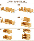 Assembly steps for 3 Piece Bamboo Water Bottle Organizer And Tumbler Lid Organizer Set with Two Tier Rack and Cup Lid Holder
