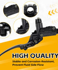 Right 7/8 Inch Hydraulic Brake Master Cylinder Lever Pump For GY6 Scooters with black lever and banjo bolt
