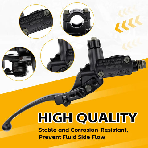 Right 7/8 Inch Hydraulic Brake Master Cylinder Lever Pump For GY6 Scooters with black lever and banjo bolt