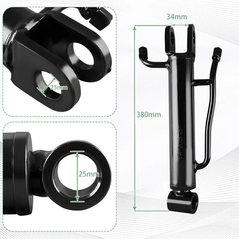 Beefy Heavy Duty Mini Excavator Thumb Hydraulic Cylinder 25mm Bore 0.98in Direct Replacement For Diggers Under 3 Tons with measurements