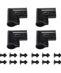 Chain Link Fence Gate Corner Elbow For One And Three Eighths Inch Posts Black Aluminum 4 Pack Rust Resistant Easy Install Durable Gate Brackets Built For Weatherproof Durability