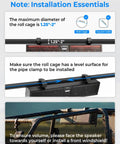 Diagram showing installation guidelines for Six Speaker Metal UTV Sound Bar, 25 Inch IP65 Waterproof ATV and Golf Cart Speaker With RGB Lights.