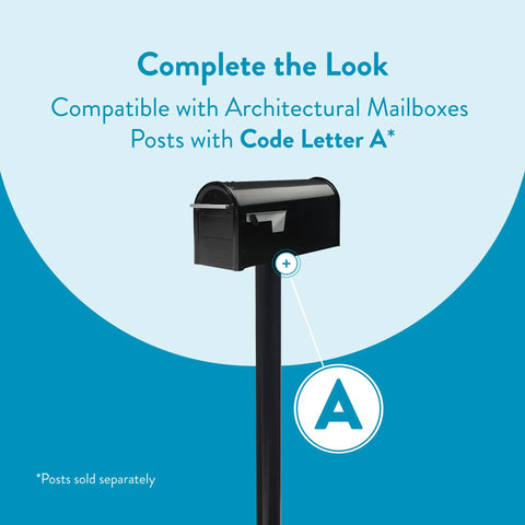 Franklin Post Mount Mailbox Weatherproof Galvanized Steel Black With Silver Accents Medium Curbside Mailbox for daily use