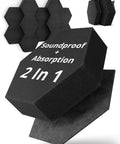 Professional Grade MLV Backed Dual Thickness Sound Proof Foam Panels Hexagon Acoustic Wall Tiles in black for noise reduction.