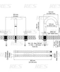 Technical diagram of Matte Black 8 Inch Widespread Bathroom Faucet With 3 Holes And Two Handles, Solid Brass Construction