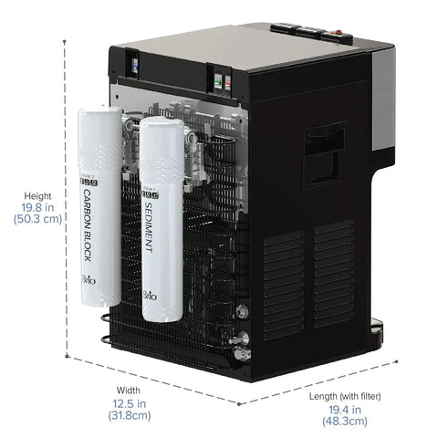 Countertop Bottleless Water Cooler Dispenser with Self Cleaning Filtration System and dimensions 19.8" x 12.5" x 19.4"