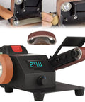 Multifunctional Electric Belt Sander Grinder With 10 Belts, 7-Speed Adjustable Motor for metal polishing, digital display and adjustable head.