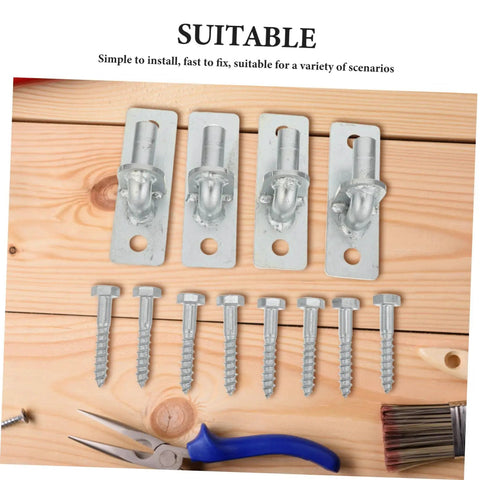 Heavy Duty Wall Mount Gate Hinges 4 Pack Smooth Swinging Barn Door Brackets With Rust Resistant Coating For Farm Fences And Wood Gates, screws included.