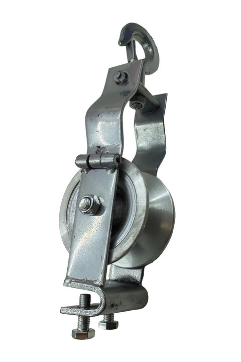 Beefy Heavy Duty Cable Pulley For Power, Ethernet, And Fiber Optic Installations With All Metal Construction and Carbon Steel Frame
