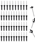 Aluminum Alloy Long Grip Tri Grip Rivets For Kayak Builds And Boats Marine Grade Tri Fold Bulb Mounting Rivets Blind Assortment Kit, black grip