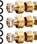 Premium Garden Hose Repair Kit With 3 Male And Female Brass Connectors Plus Stainless Steel Clamps And Gaskets For 5/8 Inch US Thread Hoses Fix Leaks Fast And Keep Your Seasonal Watering Game Strong, brass hose fittings and gaskets