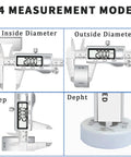 Stainless Steel 6 Inch Digital Caliper With Large LCD Screen Auto Off Inch Metric Conversion Vernier Caliper Measuring Tool showing 4 measurement modes