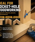 Pro Grade Pocket Hole Screws Kit With 720 Pieces in use for wood joinery with drill and clamp on softwood project