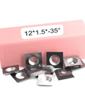 Ten Pack 12X12X1.5mm Carbide Router Blade Inserts For Slab Surfacing Four Cutting Edges Reversible Square Replacement Blades