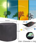 Waterproof Round Patio Furniture Cover 20 Inch Diameter By 20 Inch Height Heavy Duty 420D Oxford Cloth Outdoor Use