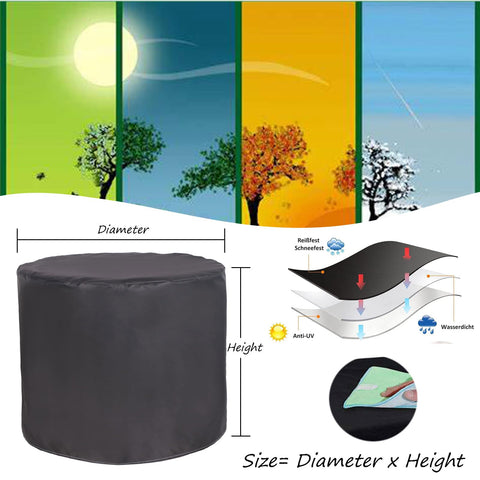 Waterproof Round Patio Furniture Cover 20 Inch Diameter By 20 Inch Height Heavy Duty 420D Oxford Cloth Outdoor Use