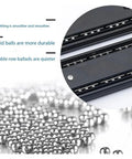Side Mount Ball Bearing Drawer Slides 12 Inch Black 2 Pack, Smooth Silent Opening with close-up of ball bearings.
