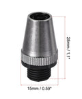 Metal Cable Glands Strain Relief For Pendant Lamps 10 Pack Black Cord Grips for Wiring, close-up view of single metal gland.