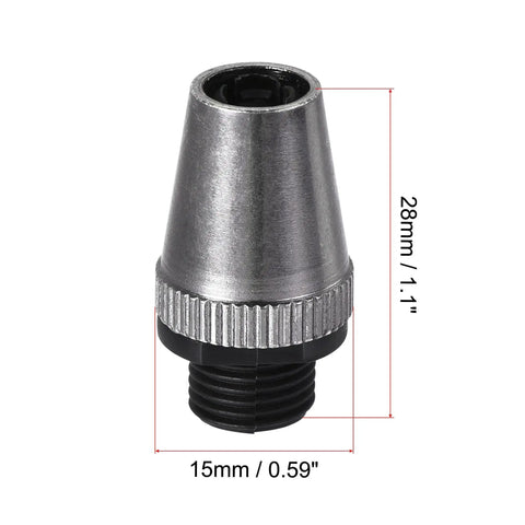 Metal Cable Glands Strain Relief For Pendant Lamps 10 Pack Black Cord Grips for Wiring, close-up view of single metal gland.