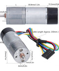 DC Geared Motor With Encoder Feedback For DIY Robotics And Smart Car Builds Adjustable Speed And CW CCW Rotation 12V