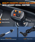 Quality cigarette lighter plug switch with memory recall function, power on/off and mode switch, built-in fuse, 16.5ft cord