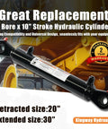 Double Acting Hydraulic Cylinder With Swivel Eye Workhorse For Tough Jobs 2 Inch Bore 10 Inch Stroke 3000 PSI SAE 6 Ports
