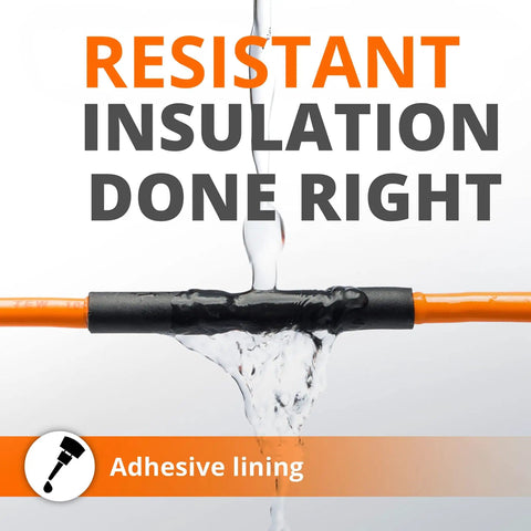 Waterproof seal demonstration of Heat Shrink Tubing Kit With Adhesive Lined Dual Wall Marine Grade Tubing 3 To 1 Shrink Ratio